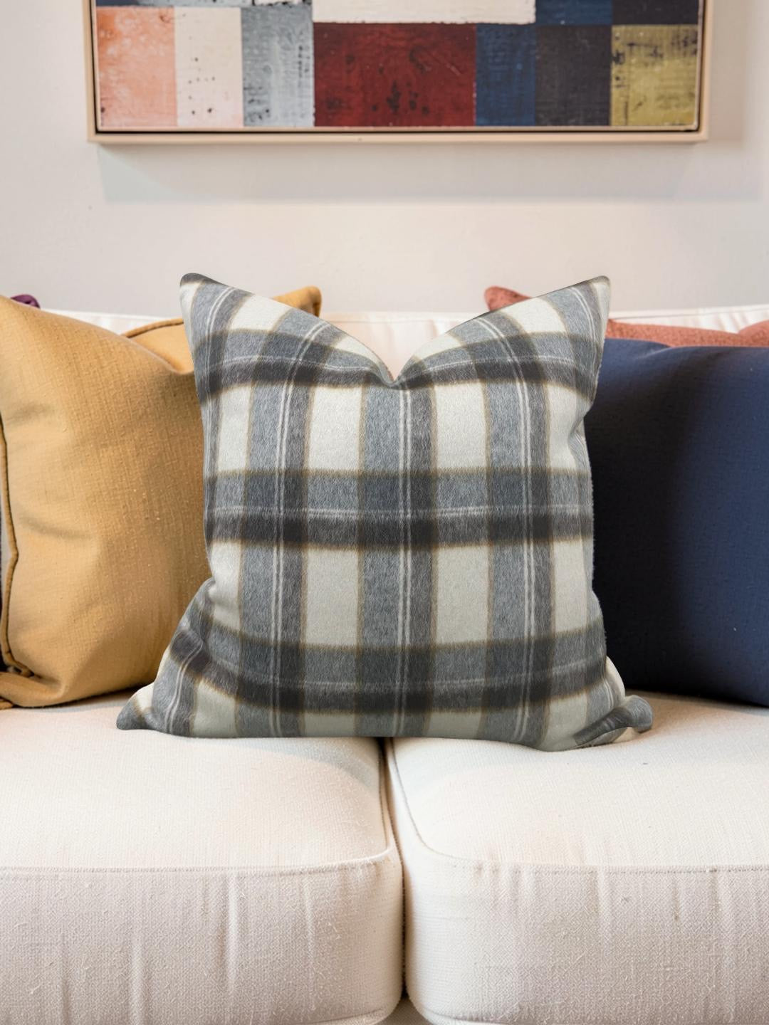 Decorative Pillow Mapleton Plaid Antelope 22x22" Knife Edge Cover