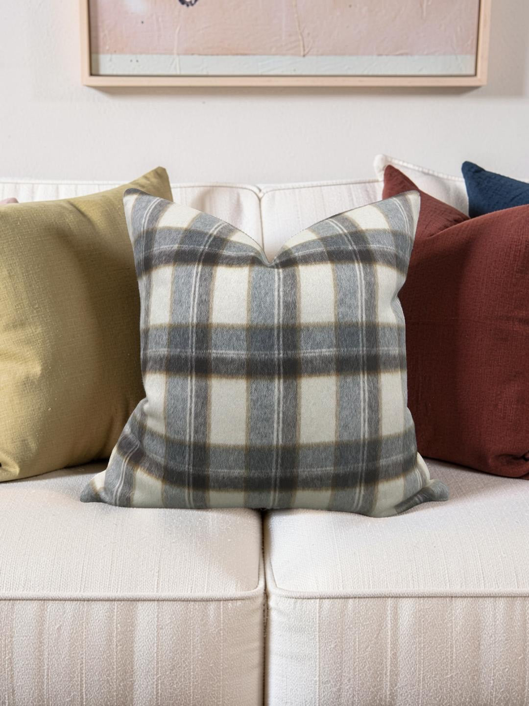 Decorative Pillow Mapleton Plaid Antelope 22x22" Knife Edge Cover