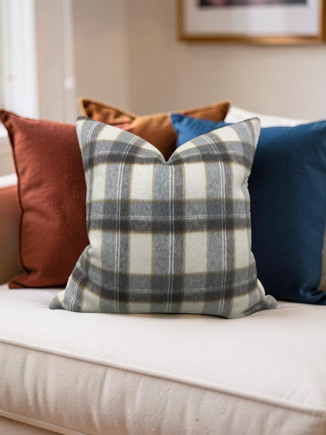 Decorative Pillow Mapleton Plaid Antelope 22x22" Knife Edge Cover