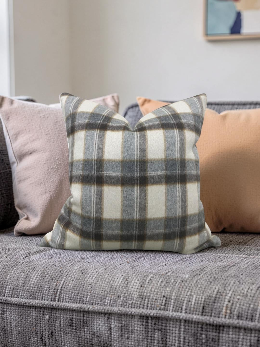 Decorative Pillow Mapleton Plaid Antelope 22x22" Knife Edge Cover