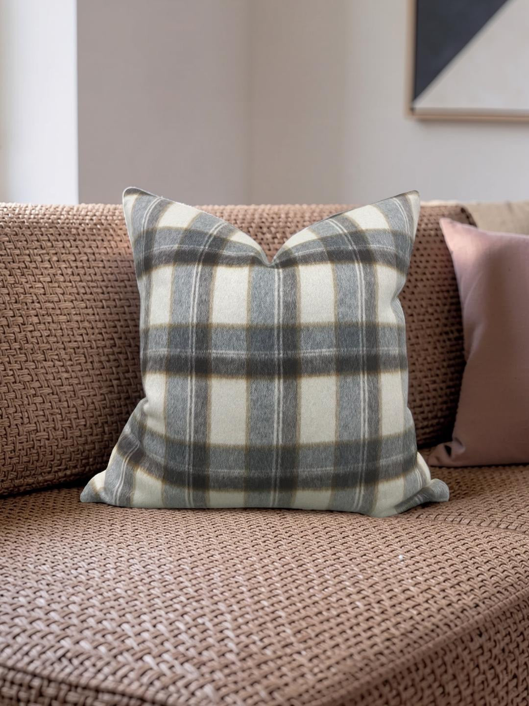 Decorative Pillow Mapleton Plaid Antelope 22x22" Knife Edge Cover