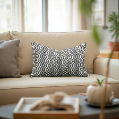 Marissa Granite 12X18" Knife Edge Decorative Lumbar Pillow