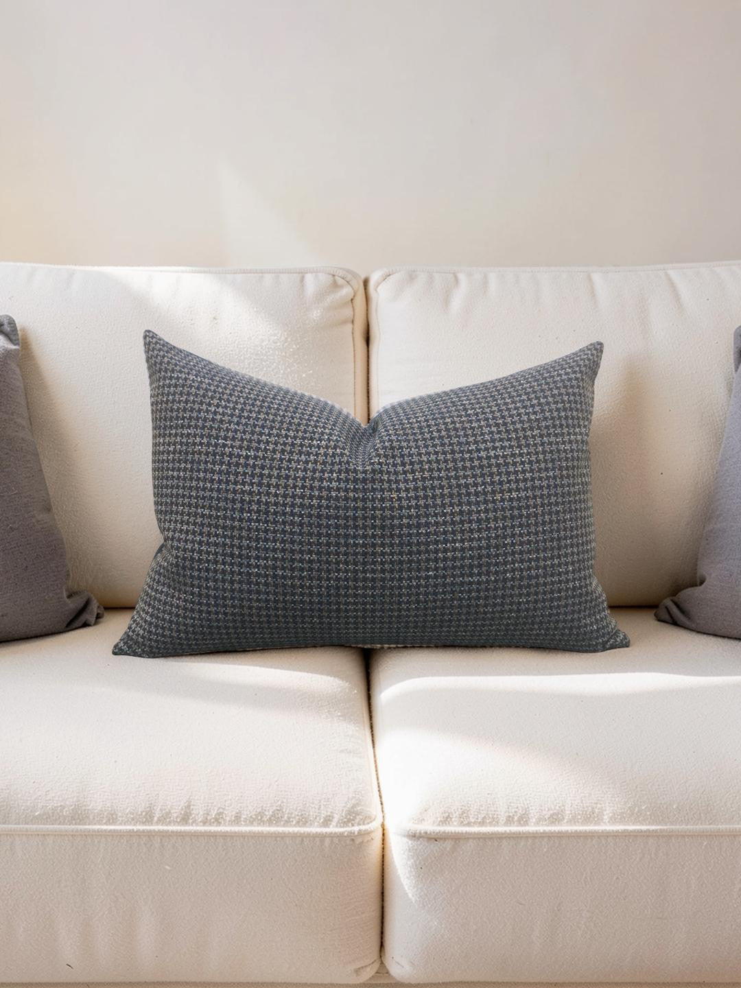 Small Houndstooth Lumbar Pillow Scout Anchor 12x18" Knife Edge Cover