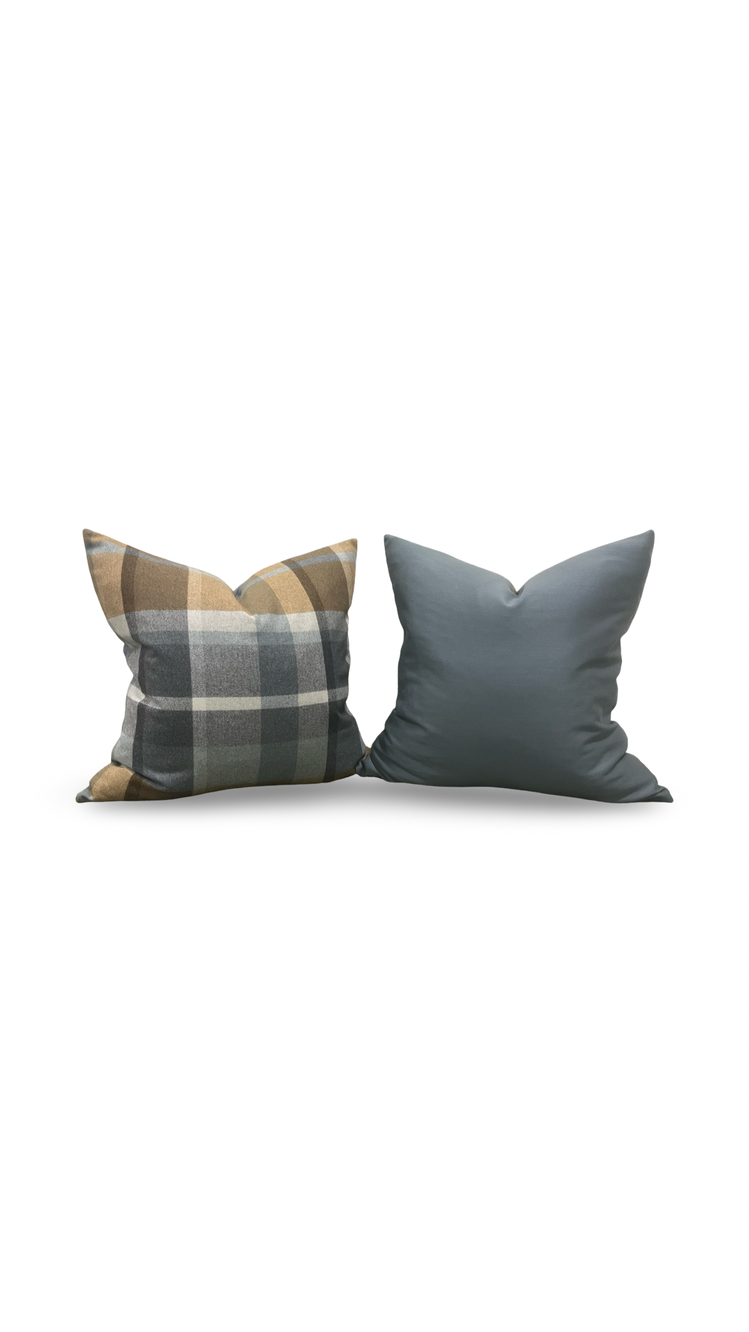 Misia Decorative Pillow Vanoise Ocre Bleu Nordique 24x24" Knife Edge Cover