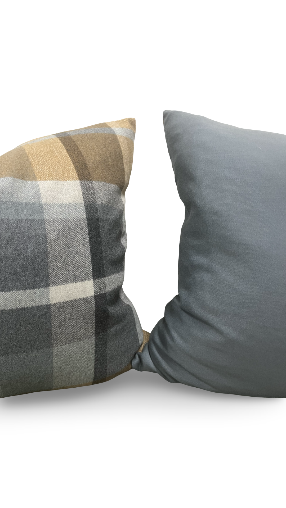 Misia Decorative Pillow Vanoise Ocre Bleu Nordique 24x24" Knife Edge Cover