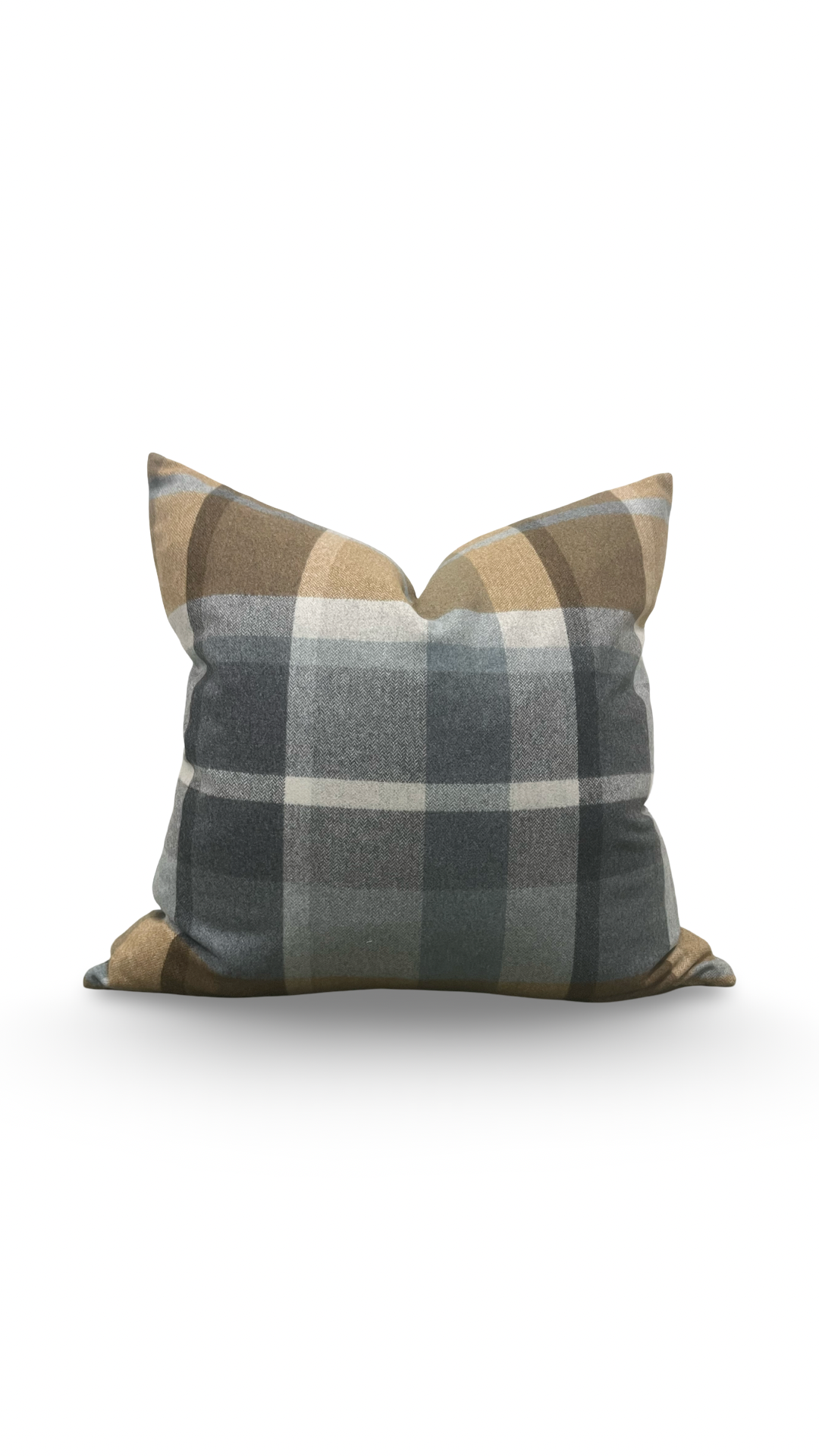 Misia Decorative Pillow Vanoise Ocre Bleu Nordique 24x24" Knife Edge Cover