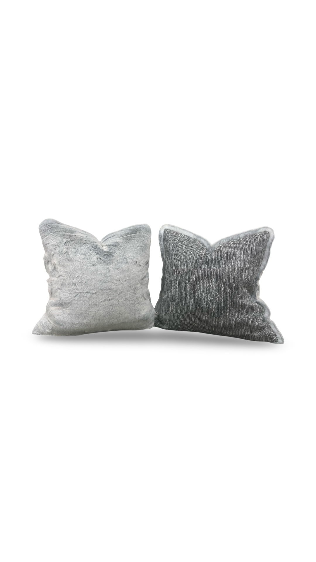Misia Fur Decorative Pillow Montparnos Givre 22x22" Knife Edge Cover