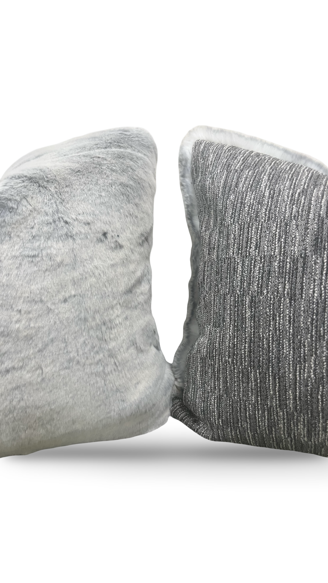 Misia Fur Decorative Pillow Montparnos Givre 22x22" Knife Edge Cover