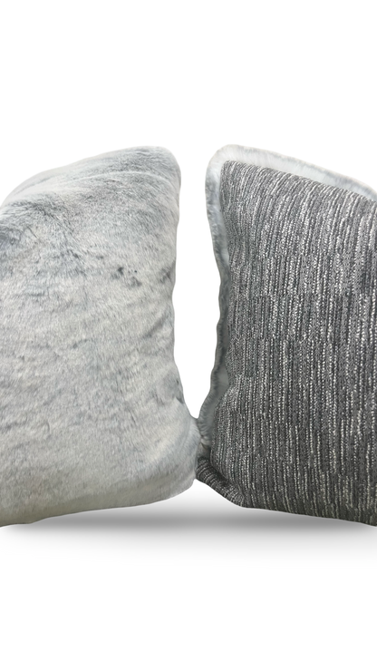 Misia Fur Decorative Pillow Montparnos Givre 22x22" Knife Edge Cover