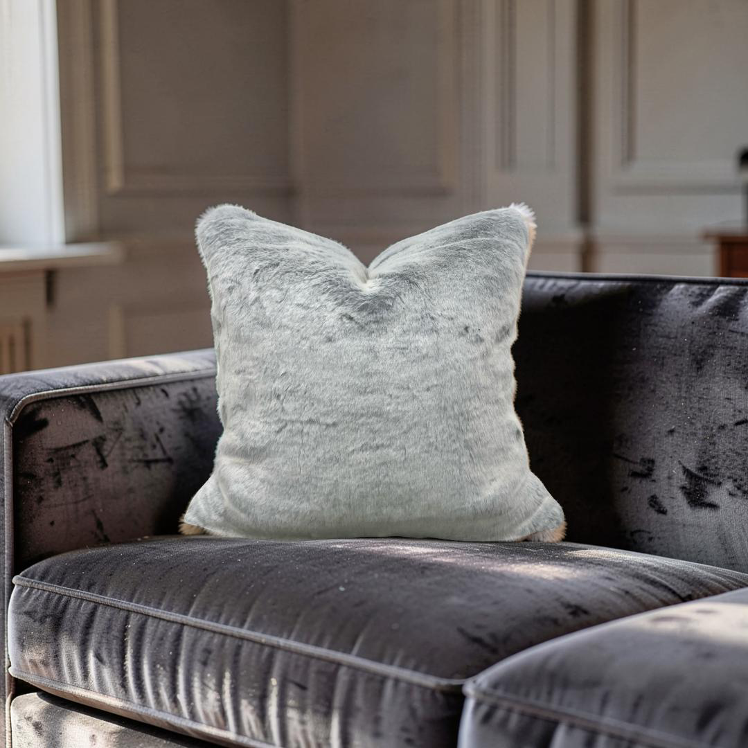 Misia Fur Decorative Pillow Montparnos Givre 22x22" Knife Edge Cover