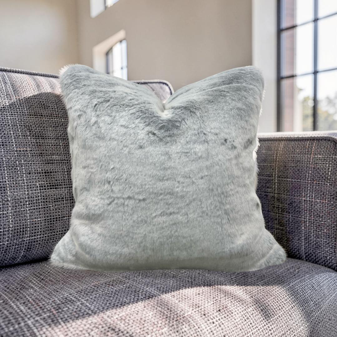 Misia Fur Decorative Pillow Montparnos Givre 22x22" Knife Edge Cover