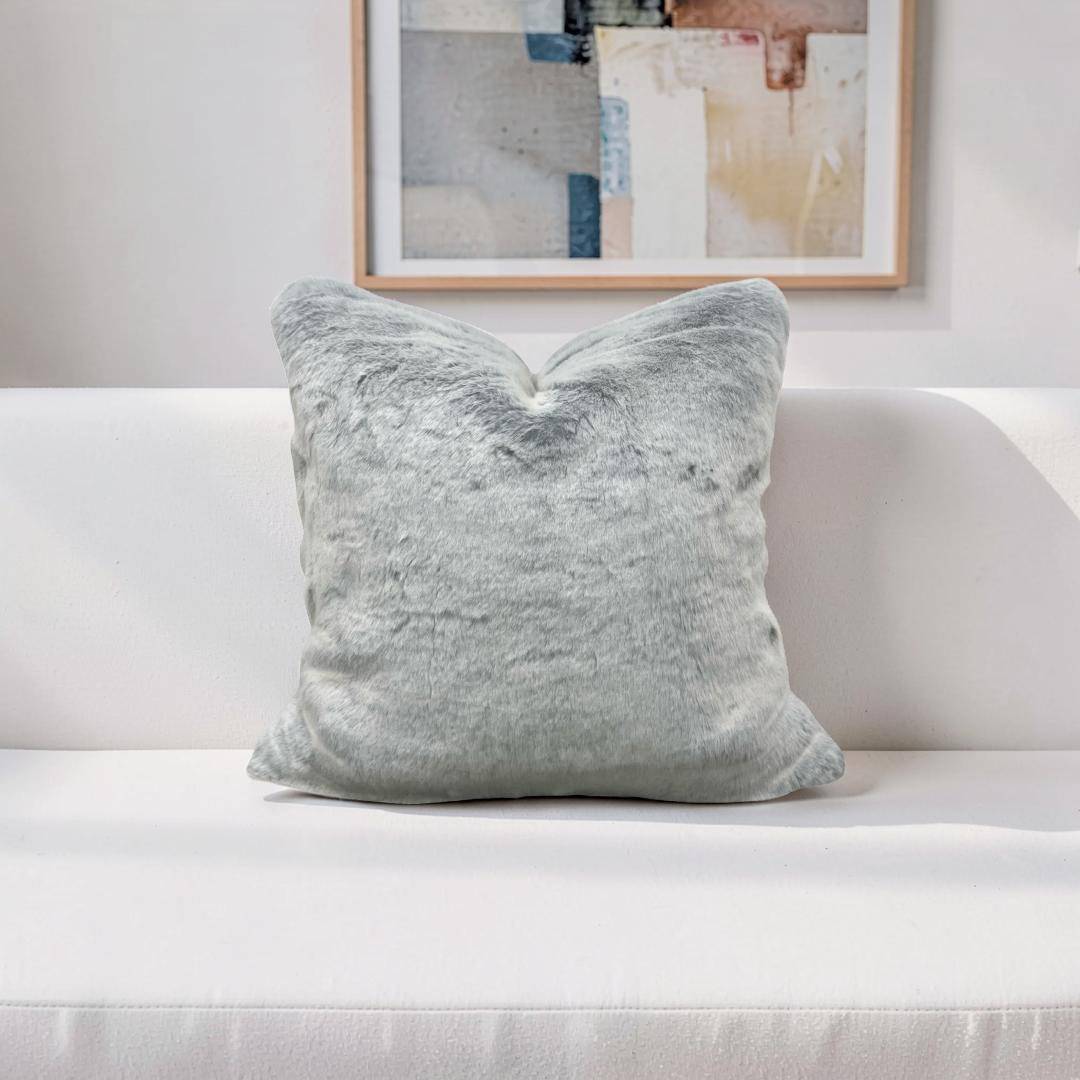 Misia Fur Decorative Pillow Montparnos Givre 22x22" Knife Edge Cover
