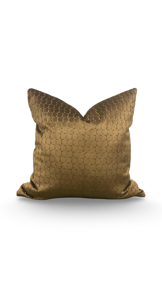 Decorative Pillow Gold Velvet Remark Resin 22x22" Knife Edge Cover