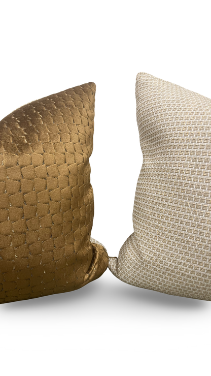 Decorative Pillow Gold Velvet Remark Resin 20x20" Knife Edge Cover