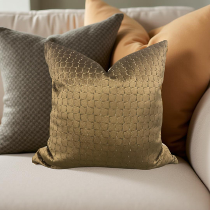 Decorative Pillow Gold Velvet Remark Resin 20x20" Knife Edge Cover