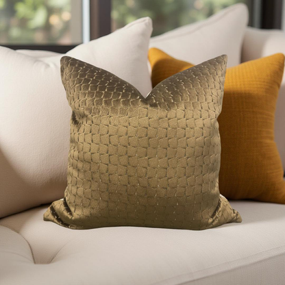 Decorative Pillow Gold Velvet Remark Resin 20x20" Knife Edge Cover