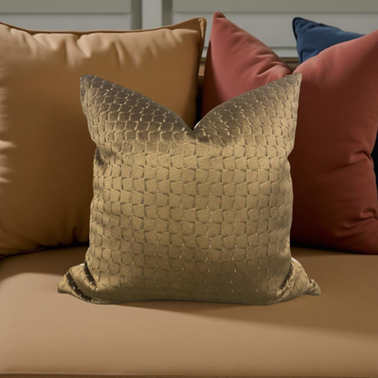 Decorative Pillow Gold Velvet Remark Resin 20x20" Knife Edge Cover
