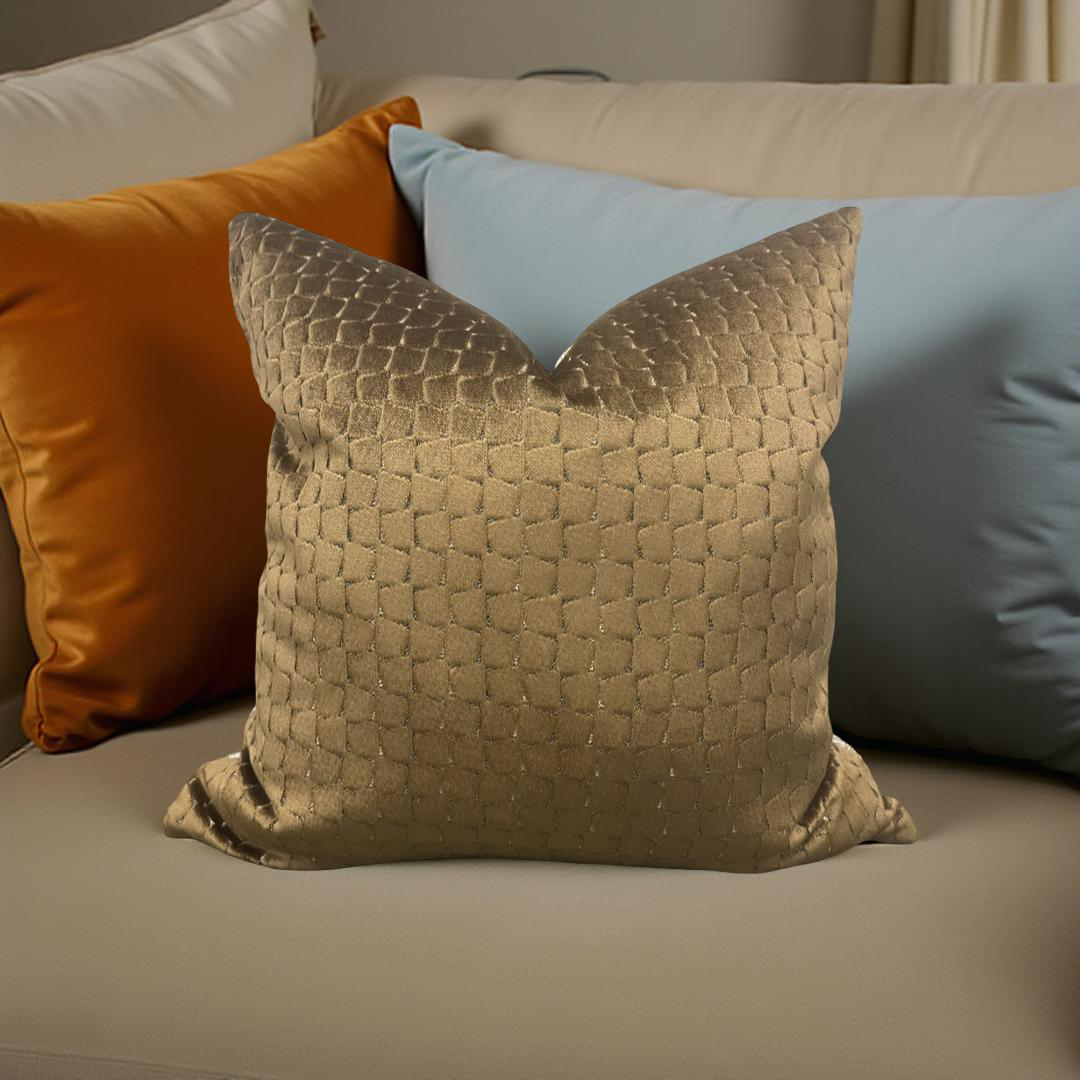 Decorative Pillow Gold Velvet Remark Resin 20x20" Knife Edge Cover