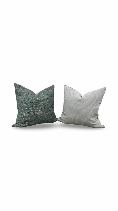 Luxury Fabric Faceted Fields Peacock 22x22" Knife Edge Decorative Throw Pillow