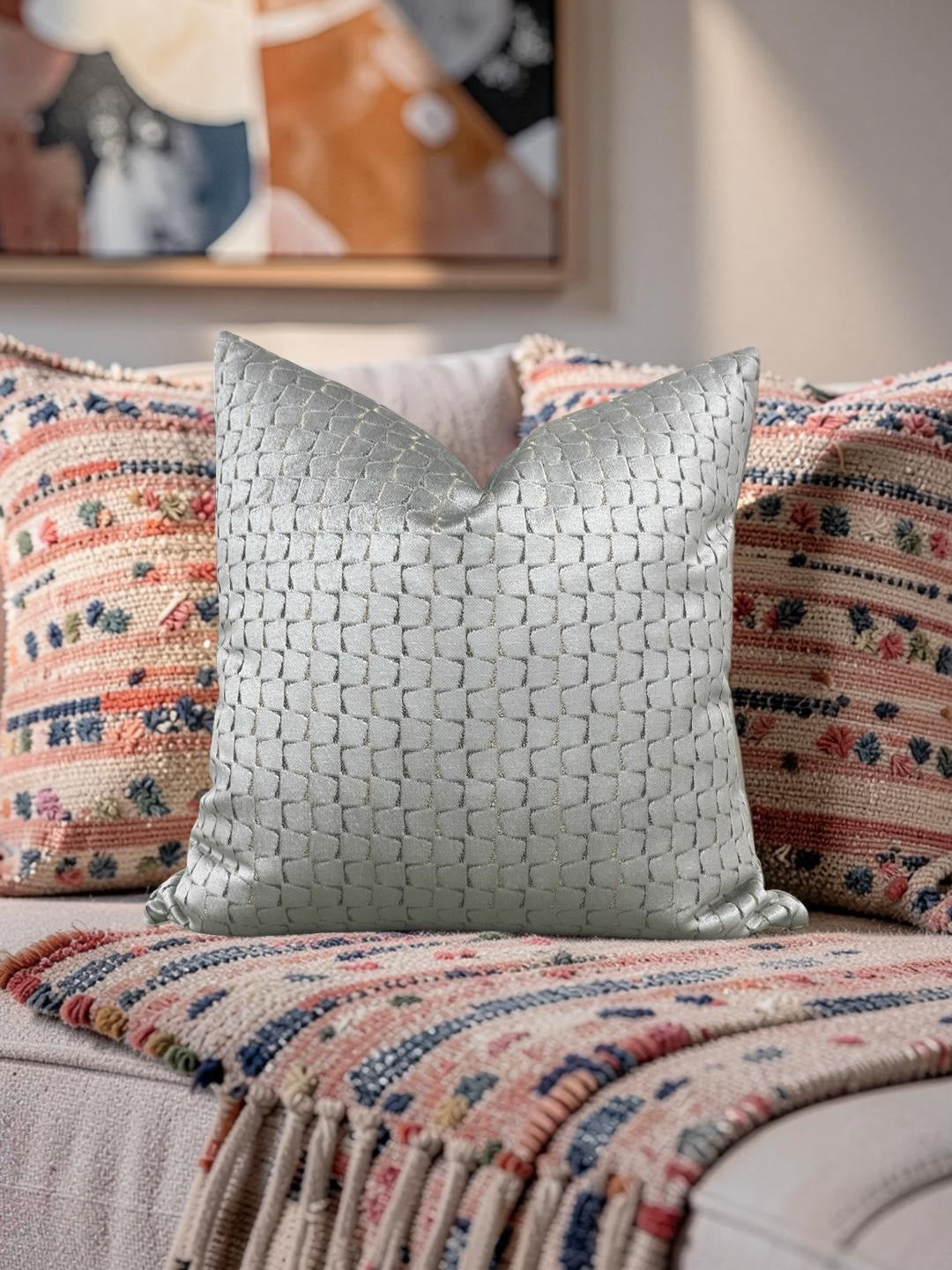 Decorative Pillow Remark Linen 18x18" Knife Edge Cover