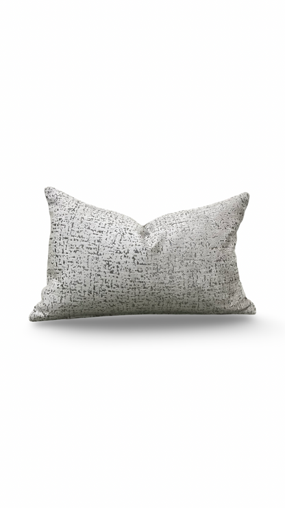 Luxury Fabric Rocca Pumice 12x18" Knife Edge Decorative Lumbar Pillow