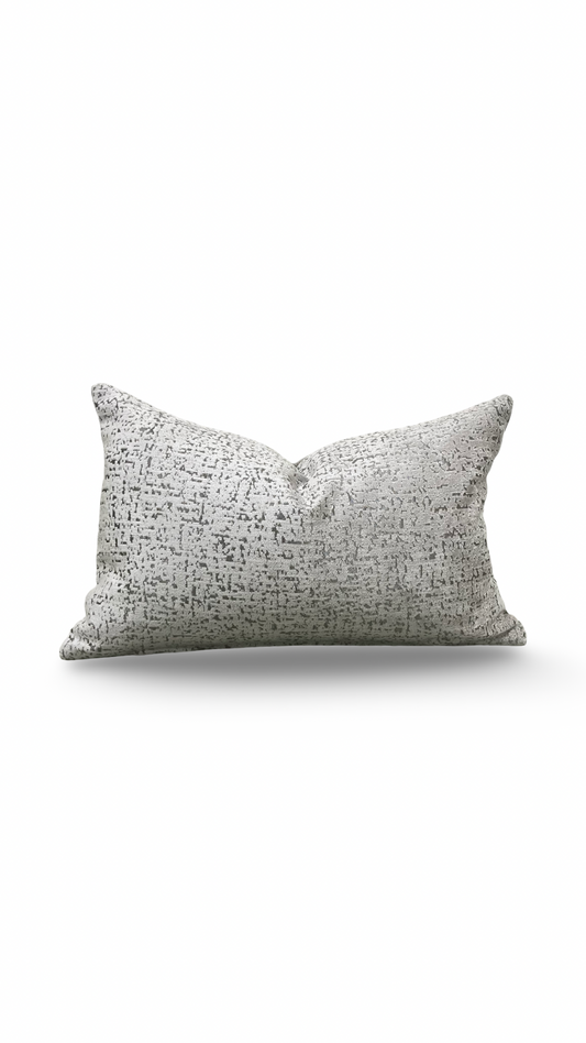 Luxury Fabric Rocca Pumice 12x18" Knife Edge Decorative Lumbar Pillow