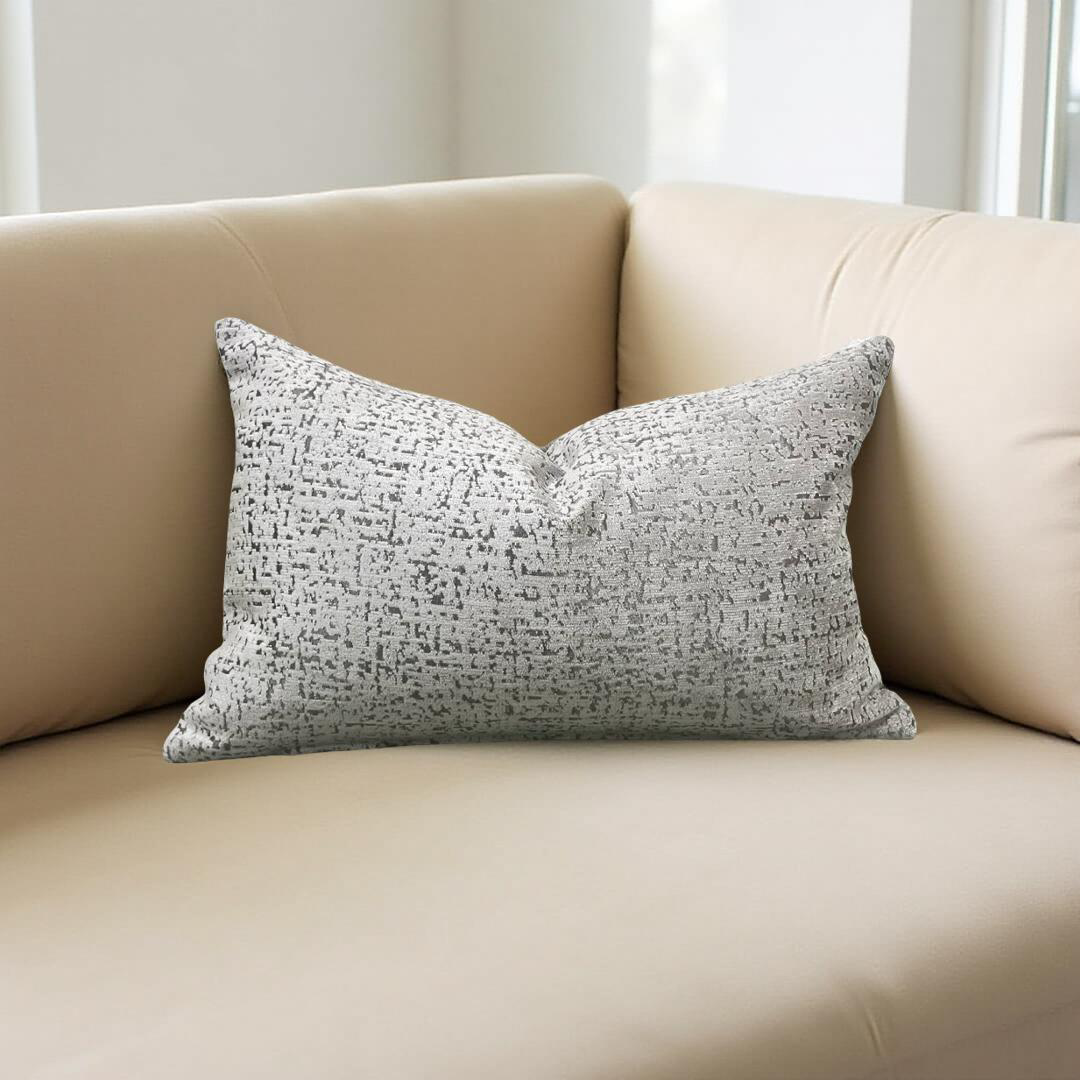Luxury Fabric Rocca Pumice 12x18" Knife Edge Decorative Lumbar Pillow