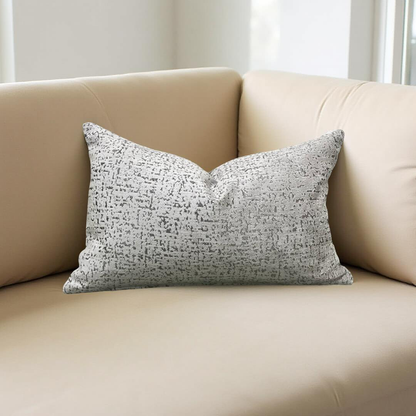 Luxury Fabric Rocca Pumice 12x18" Knife Edge Decorative Lumbar Pillow