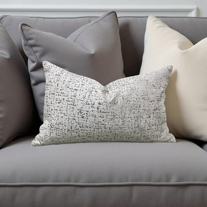 Luxury Fabric Rocca Pumice 12x18" Knife Edge Decorative Lumbar Pillow