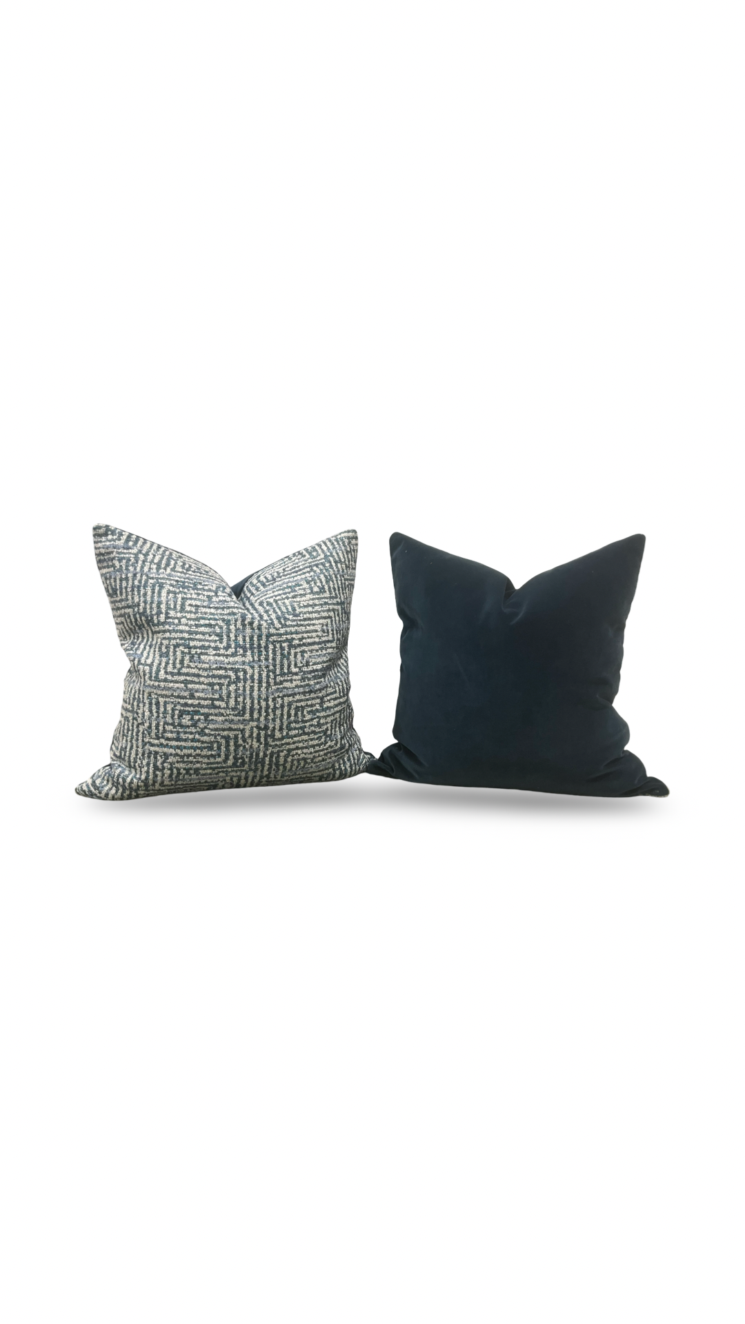 Geometric Decorative Pillow Aqua Cream and Blue 20x20" Knife Edge Cover
