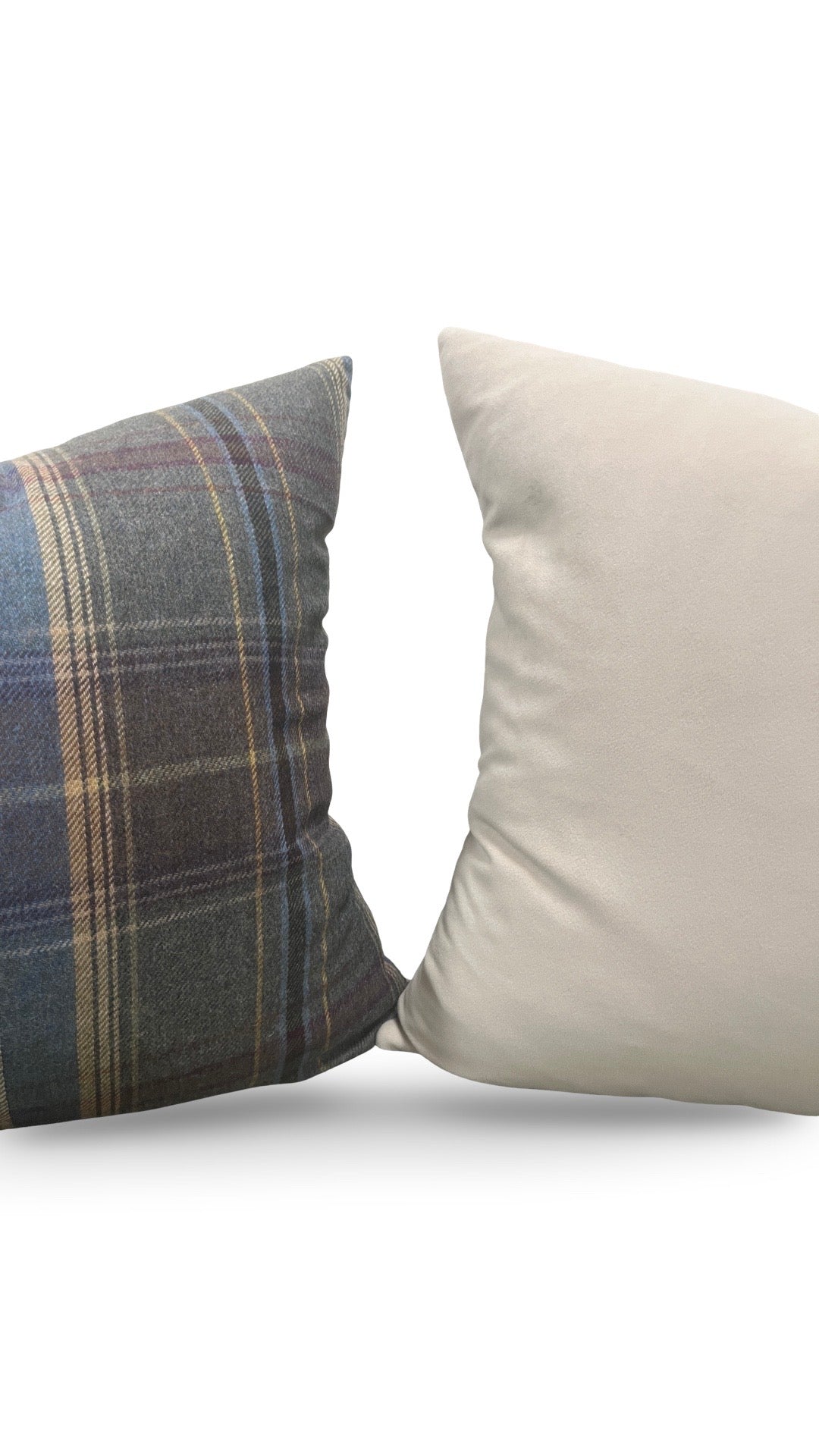 Mulberry Decorative Pillow Shetland Plaid Heather 22x22" Knife Edge Cover
