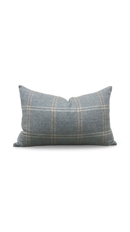 Mulberry Lumbar Pillow Walton Soft Teal 12x18" Knife Edge Cover