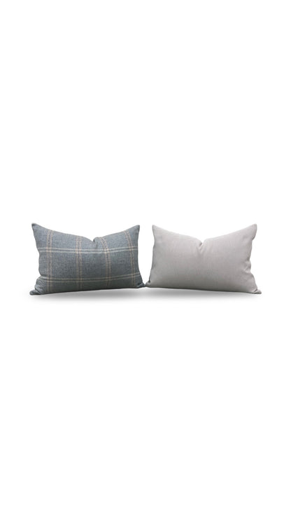 Mulberry Lumbar Pillow Walton Soft Teal 12x18" Knife Edge Cover
