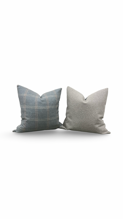 Mulberry Plaid Decorative Pillow 22x22" Knife Edge Cover