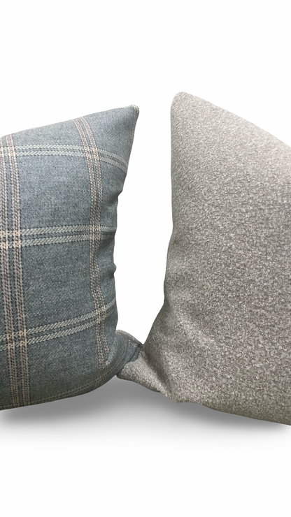 Mulberry Plaid Decorative Pillow 22x22" Knife Edge Cover