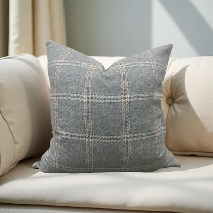 Mulberry Plaid Decorative Pillow 22x22" Knife Edge Cover