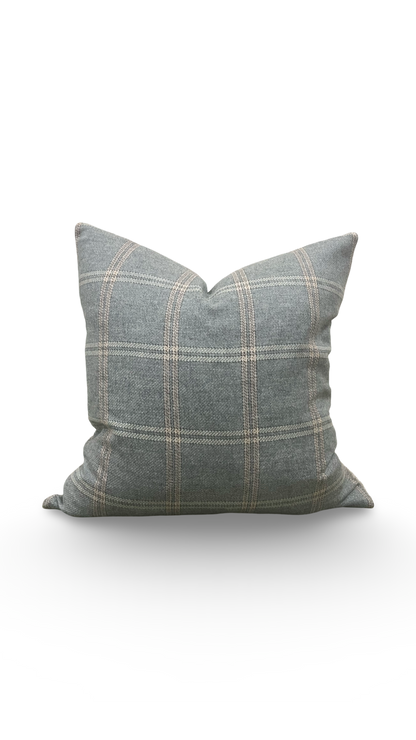 Mulberry Plaid Decorative Pillow 22x22" Knife Edge Cover