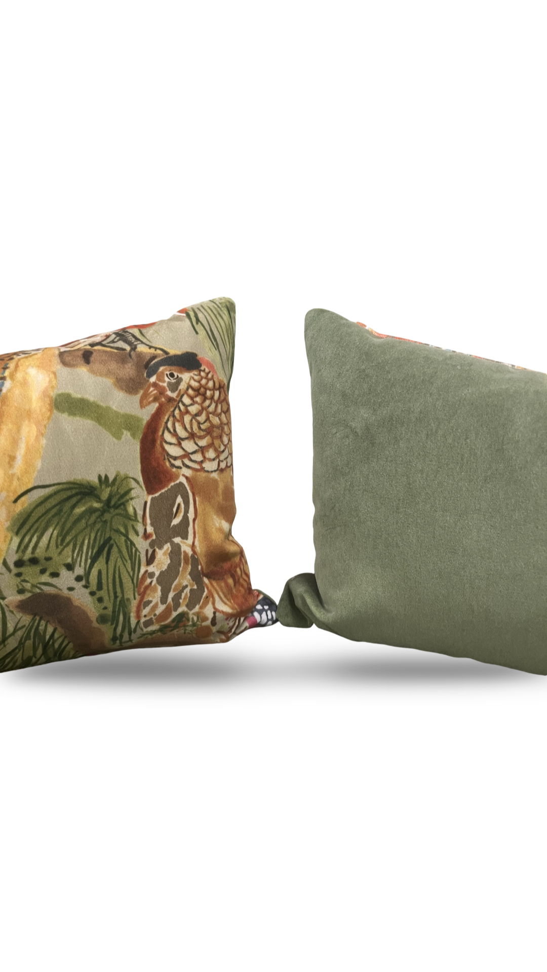 Game Birds Velvet Lumbar Pillow 12x18" Knife Edge Decorative Cover