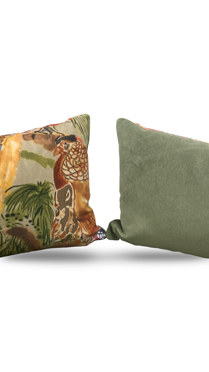 Game Birds Velvet Lumbar Pillow 12x18" Knife Edge Decorative Cover