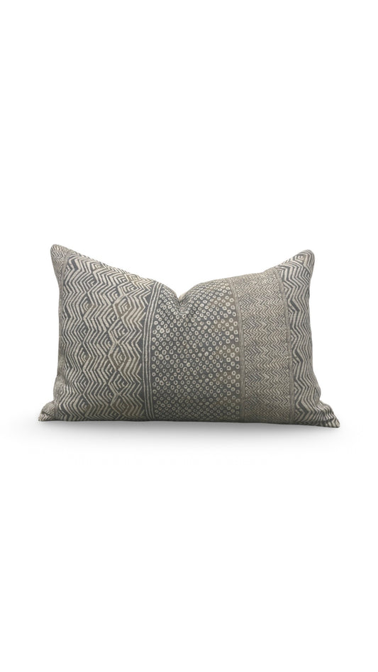 Nina Campbell Lumbar Pillow Fontibre Isabena Chocolate 12x18" Knife Edge Cover