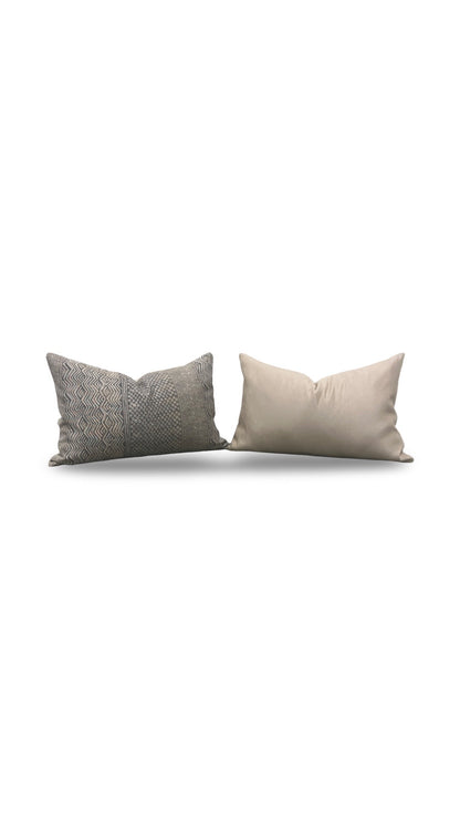 Nina Campbell Lumbar Pillow Fontibre Isabena Chocolate 12x18" Knife Edge Cover