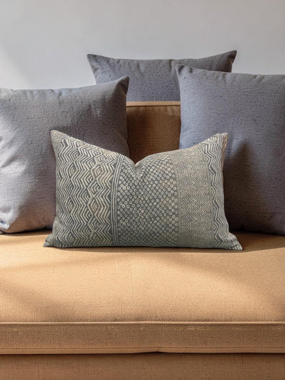 Nina Campbell Lumbar Pillow Fontibre Isabena Chocolate 12x18" Knife Edge Cover