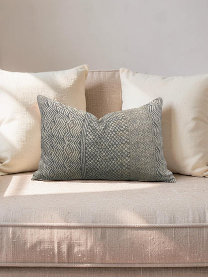 Nina Campbell Lumbar Pillow Fontibre Isabena Chocolate 12x18" Knife Edge Cover