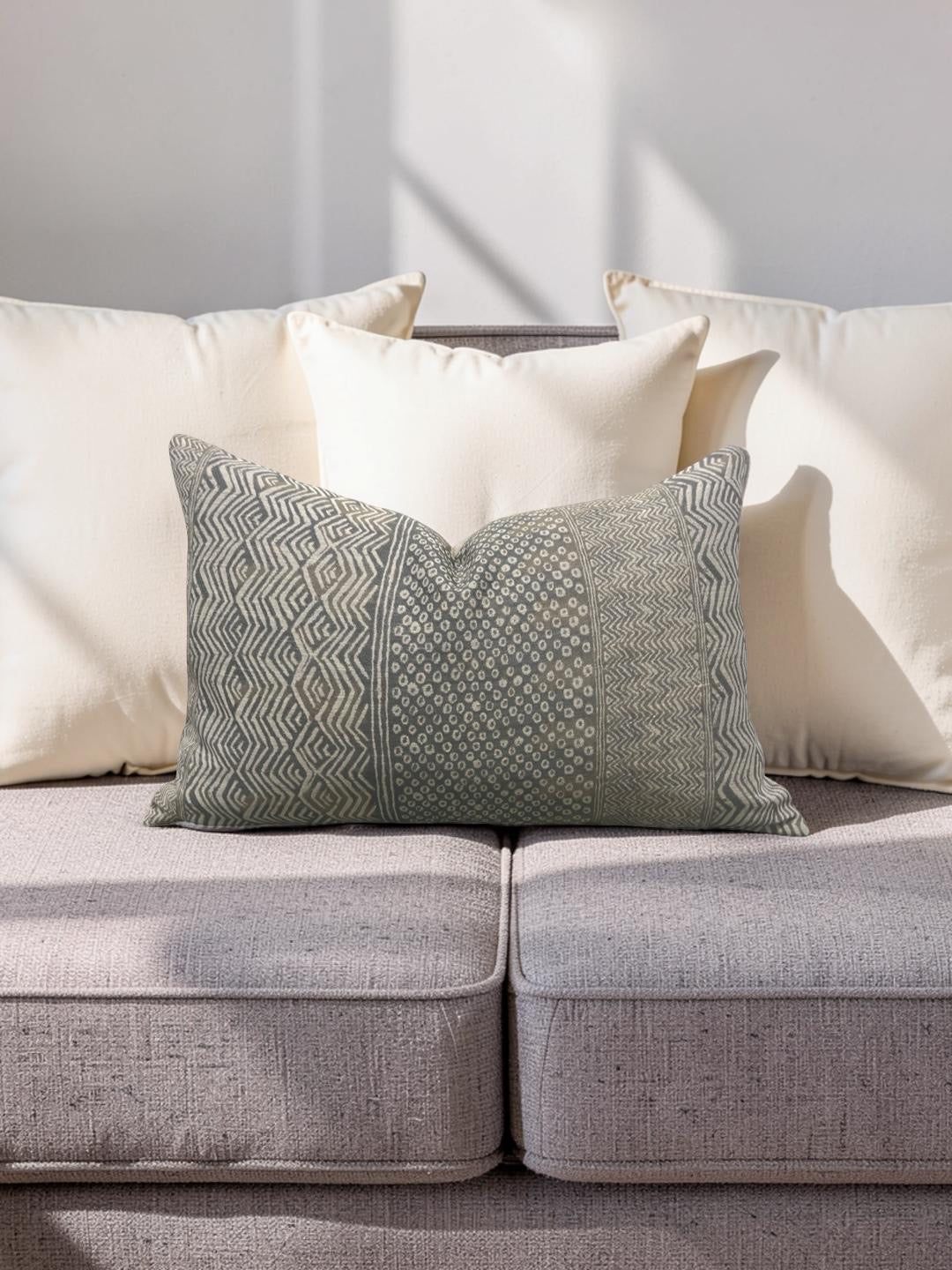 Nina Campbell Lumbar Pillow Fontibre Isabena Chocolate 12x18" Knife Edge Cover