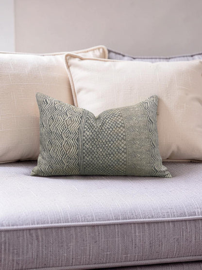 Nina Campbell Lumbar Pillow Fontibre Isabena Chocolate 12x18" Knife Edge Cover