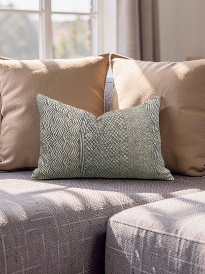 Nina Campbell Lumbar Pillow Fontibre Isabena Chocolate 12x18" Knife Edge Cover