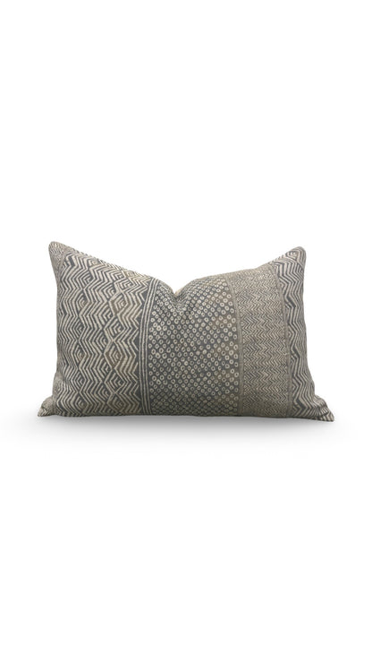 Nina Campbell Lumbar Pillow Fontibre Isabena Chocolate 12x18" Knife Edge Cover