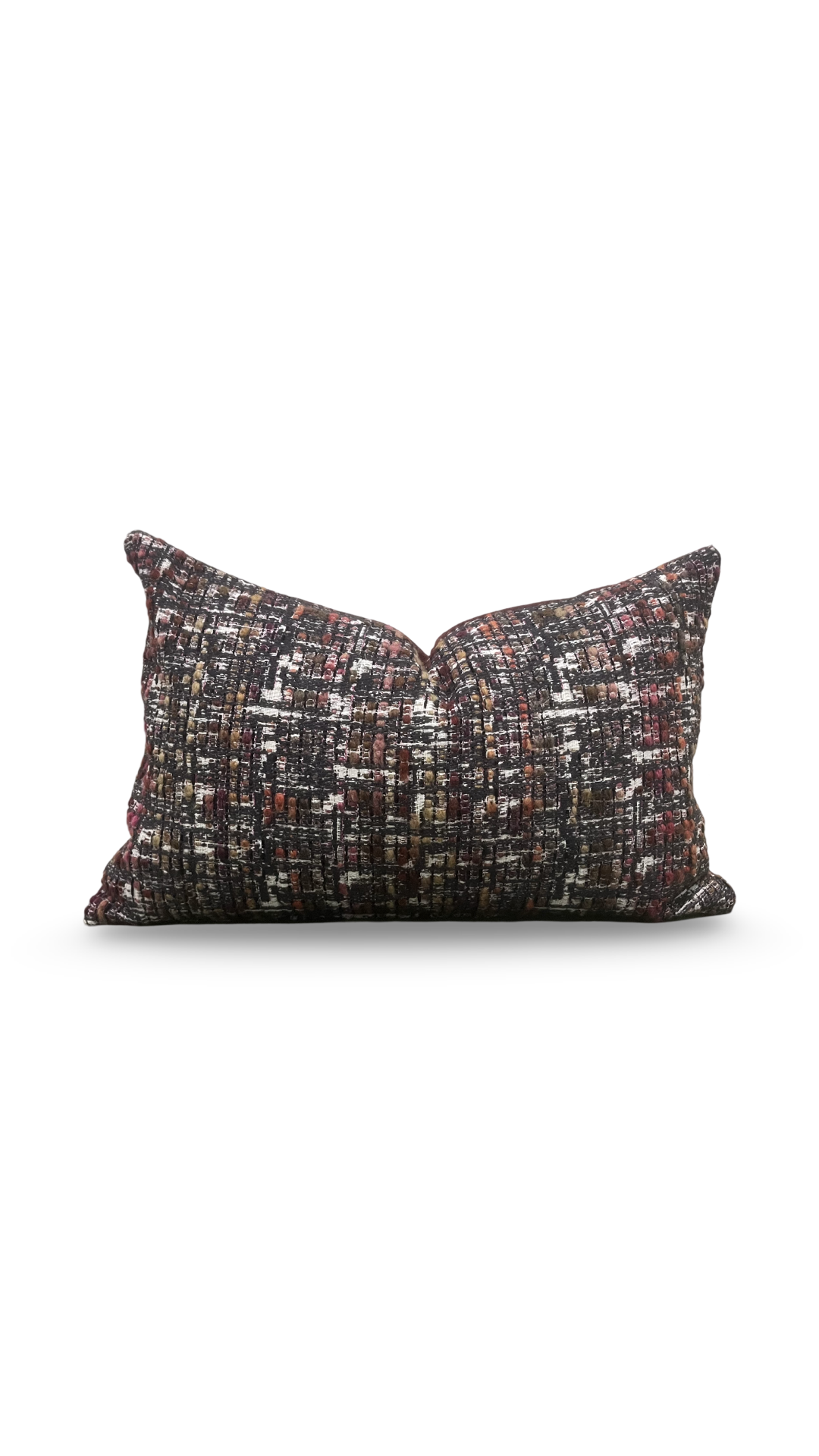 Cheyne Oakley and Taupe 12X18" Knife Edge Decorative Lumbar Pillow