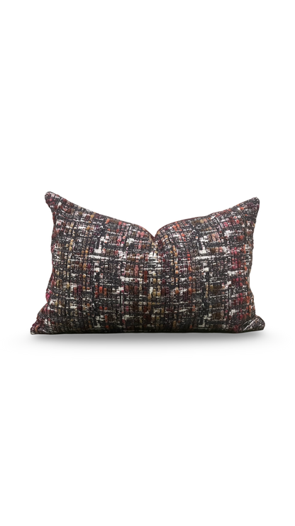 Cheyne Oakley and Taupe 12X18" Knife Edge Decorative Lumbar Pillow