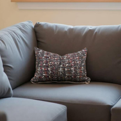 Cheyne Oakley and Taupe 12X18" Knife Edge Decorative Lumbar Pillow